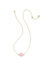 Load image into Gallery viewer, ABBIE MEDALLION SHORT PENDANT NECKLACE GOLD PINK MIX