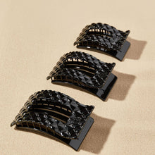 Load image into Gallery viewer, Flat Rectangle Hair Clip | Large | Jet Black Quilted