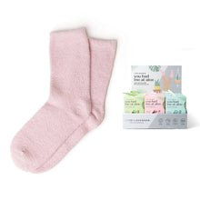Load image into Gallery viewer, Lemon Lavender You Had Me At Aloe Super Soft Spa Socks