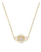 Load image into Gallery viewer, ABBIE MEDALLION SHORT PENDANT NECKLACE GOLD NEUTRAL MIX