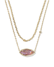 Load image into Gallery viewer, OPHELIA MULTI STRAND NECKLACE GOLD LIGHT MAUVE ILLUSION
