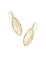 Load image into Gallery viewer, OPHELIA DROP EARRINGS GOLD IRIDESCENT ABALONE
