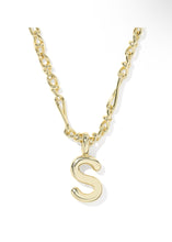 Load image into Gallery viewer, BUBBLE LETTER S SHORT PENDANT NECKLACE GOLD