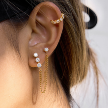 Load image into Gallery viewer, Tropez Chain Drop Earrings 18K Gold Water Resistant Non Tarnish