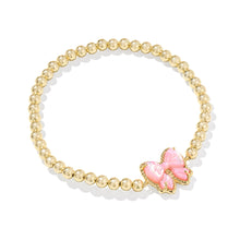 Load image into Gallery viewer, HALEY BOW STRETCH BRACELET GOLD BLUSH IVORY MOTHER OF PEARL
