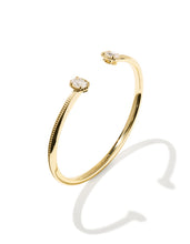 Load image into Gallery viewer, MINI ELTON LUXE CUFF BRACELET GOLD WHITE CZ S/M