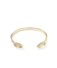 Load image into Gallery viewer, OPHELIA CUFF BRACELET GOLD IRIDESCENT ABALONE S/M