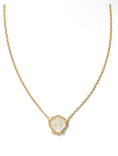 Load image into Gallery viewer, BRYNNE SHELL SHORT PENDANT NECKLACE GOLD IVORY MOTHER OF PEARL