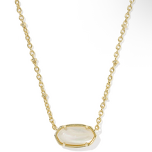 Load image into Gallery viewer, TIGER STRIPED ELISA SHORT PENDANT NECKLACE GOLD NATURAL MOTHER OF PEARL