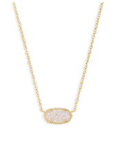 Load image into Gallery viewer, ELISA SHORT PENDANT NECKLACE GOLD IRIDESCENT DRUSY