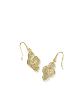 Load image into Gallery viewer, ABBIE MEDALLION SMALL DROP EARRINGS GOLD NEUTRAL MIX