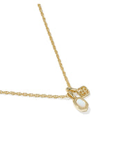 Load image into Gallery viewer, MINI ELISA DIRA NECKLACE GOLD BRIGHT WHITE LAB GROWN OPAL
