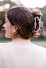 Load image into Gallery viewer, Open Hair Clip | Large | Silver Flames
