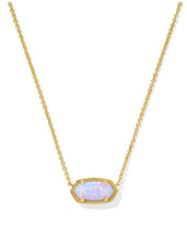 Load image into Gallery viewer, ELISA SHORT PENDANT NECKLACE GOLD LILAC KYOCERA OPAL