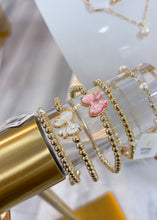 Load image into Gallery viewer, HALEY BOW STRETCH BRACELET GOLD BLUSH IVORY MOTHER OF PEARL