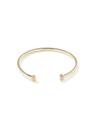 Load image into Gallery viewer, MINI ELTON CUFF BRACELET GOLD LIGHT PINK LAB GROWN OPAL S/M