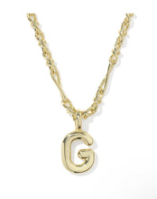 Load image into Gallery viewer, BUBBLE LETTER G SHORT PENDANT NECKLACE GOLD