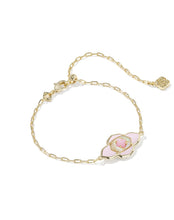Load image into Gallery viewer, ABBIE MEDALLION DELICATE CHAIN BRACELET GOLD PINK MIX