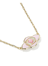 Load image into Gallery viewer, ABBIE MEDALLION SHORT PENDANT NECKLACE GOLD PINK MIX