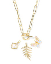 Load image into Gallery viewer, BIANCA BUTTERFLY CHARM NECKLACE GOLD IRIDESCENT
WHITE MIX