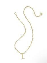 Load image into Gallery viewer, BUBBLE LETTER L SHORT PENDANT NECKLACE GOLD