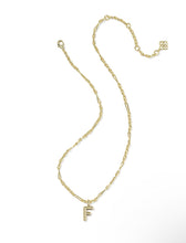 Load image into Gallery viewer, BUBBLE LETTER F SHORT PENDANT NECKLACE GOLD