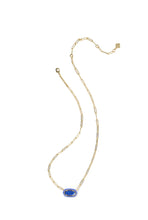 Load image into Gallery viewer, ELISA ENAMEL FRAME PAPERCLIP NECKLACE GOLD COBALT ILLUSION