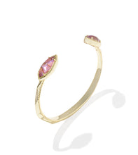 Load image into Gallery viewer, OPHELIA CUFF BRACELET GOLD LIGHT MAUVE ILLUSION S/M