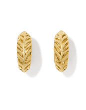 Load image into Gallery viewer, TIGER STRIPED MIKKI HUGGIE EARRINGS GOLD