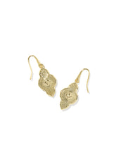 Load image into Gallery viewer, ABBIE MEDALLION SMALL DROP EARRINGS GOLD PINK MIX