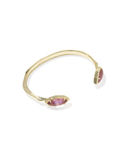 Load image into Gallery viewer, OPHELIA CUFF BRACELET GOLD LIGHT MAUVE ILLUSION S/M