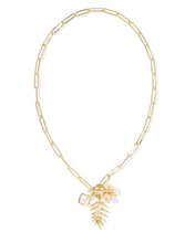 Load image into Gallery viewer, BIANCA BUTTERFLY CHARM NECKLACE GOLD IRIDESCENT
WHITE MIX