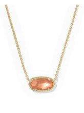 Load image into Gallery viewer, ELISA PENDANT NECKLACE GOLD BURNT ORANGE MOTHER OF PEARL