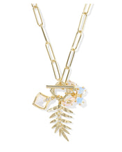 Load image into Gallery viewer, BIANCA BUTTERFLY CHARM NECKLACE GOLD IRIDESCENT
WHITE MIX