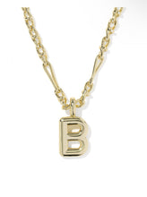 Load image into Gallery viewer, BUBBLE LETTER B SHORT PENDANT NECKLACE GOLD