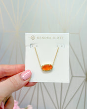 Load image into Gallery viewer, ELISA PENDANT NECKLACE GOLD BURNT ORANGE MOTHER OF PEARL