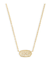 Load image into Gallery viewer, ELISA SHORT PENDANT NECKLACE GOLD FILIGREE METAL