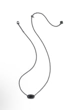 Load image into Gallery viewer, ELISA BOO SHORT PENDANT NECKLACE GUNMETAL BLACK GRANITE