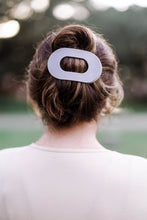 Load image into Gallery viewer, Round Flat Hair Clip | Large | Silver Flames
