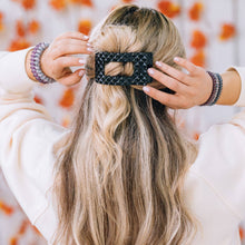 Load image into Gallery viewer, Flat Rectangle Hair Clip | Medium | Jet Black Quilted