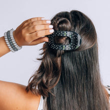 Load image into Gallery viewer, Flat Round | Black Polka Dot Party | Medium Hair Clip