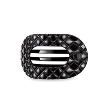 Load image into Gallery viewer, Flat Round Hair Clip | Medium | Jet Black Quilted
