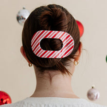 Load image into Gallery viewer, Flat Round Hair Clip | Large | Candy Cane Crush