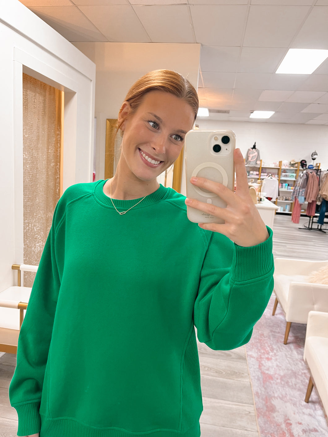 Side Detail Pullover - Green