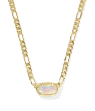 Load image into Gallery viewer, ELISA FIGARO CHAIN SHORT PENDANT NECKLACE GOLD IRIDESCENT ABALONE
