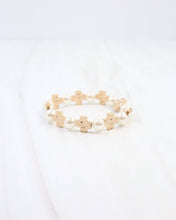 Load image into Gallery viewer, Lansing Pearl and Cross Stretch Bracelet
