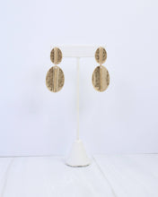 Load image into Gallery viewer, Averie Hammered Oval Drop Earring
