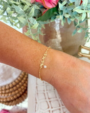 Load image into Gallery viewer, MAMA CRYSTAL DELICATE CHAIN BRACELET GOLD
