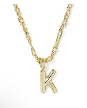 Load image into Gallery viewer, BUBBLE LETTER K SHORT PENDANT NECKLACE GOLD

