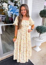 Load image into Gallery viewer, Yellow Daisy Midi Dress
